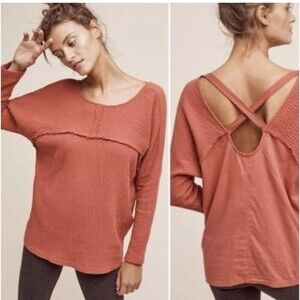 Saturday Sunday Women’s Anthropologie Aurelia Long Sleeve Criss Cross Top Size M